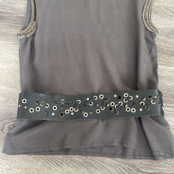 Black 3”W Silver Studded Leather Belt sz M Moto, Boho, Festival Modern Emo Goth - Picture 14 of 14